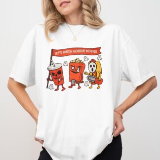 Home Lets Watch Horror Movies Halloween Season T-Shirt
