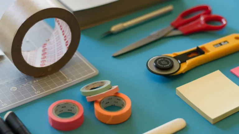 how to price handmade items: artisan workbench with handcrafted goods, leather crafting tools, and notepad